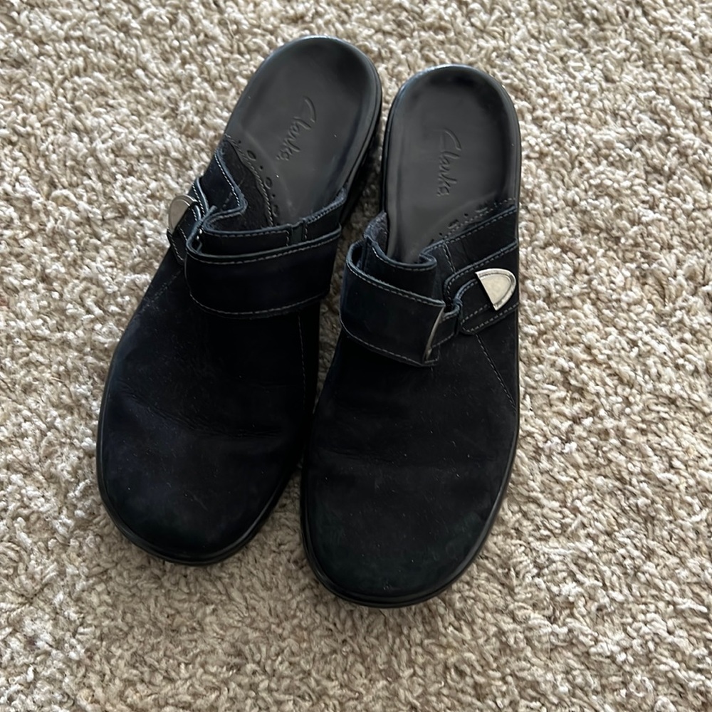 Clarks backless slip on clogs shoes